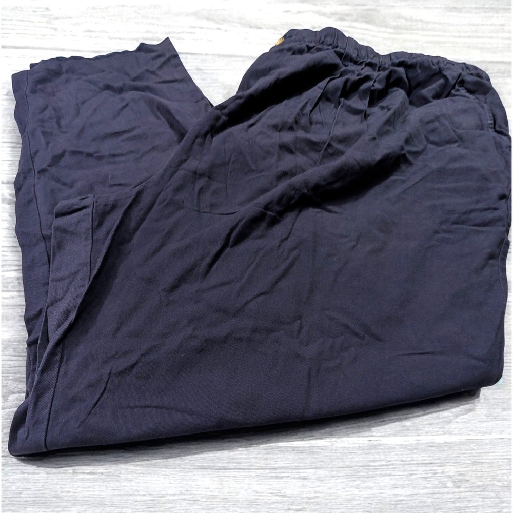 NWOT King Size Pants Big Mens 5XL 55x38 Raw Navy Blue‎ Cotton Elastic Pockets